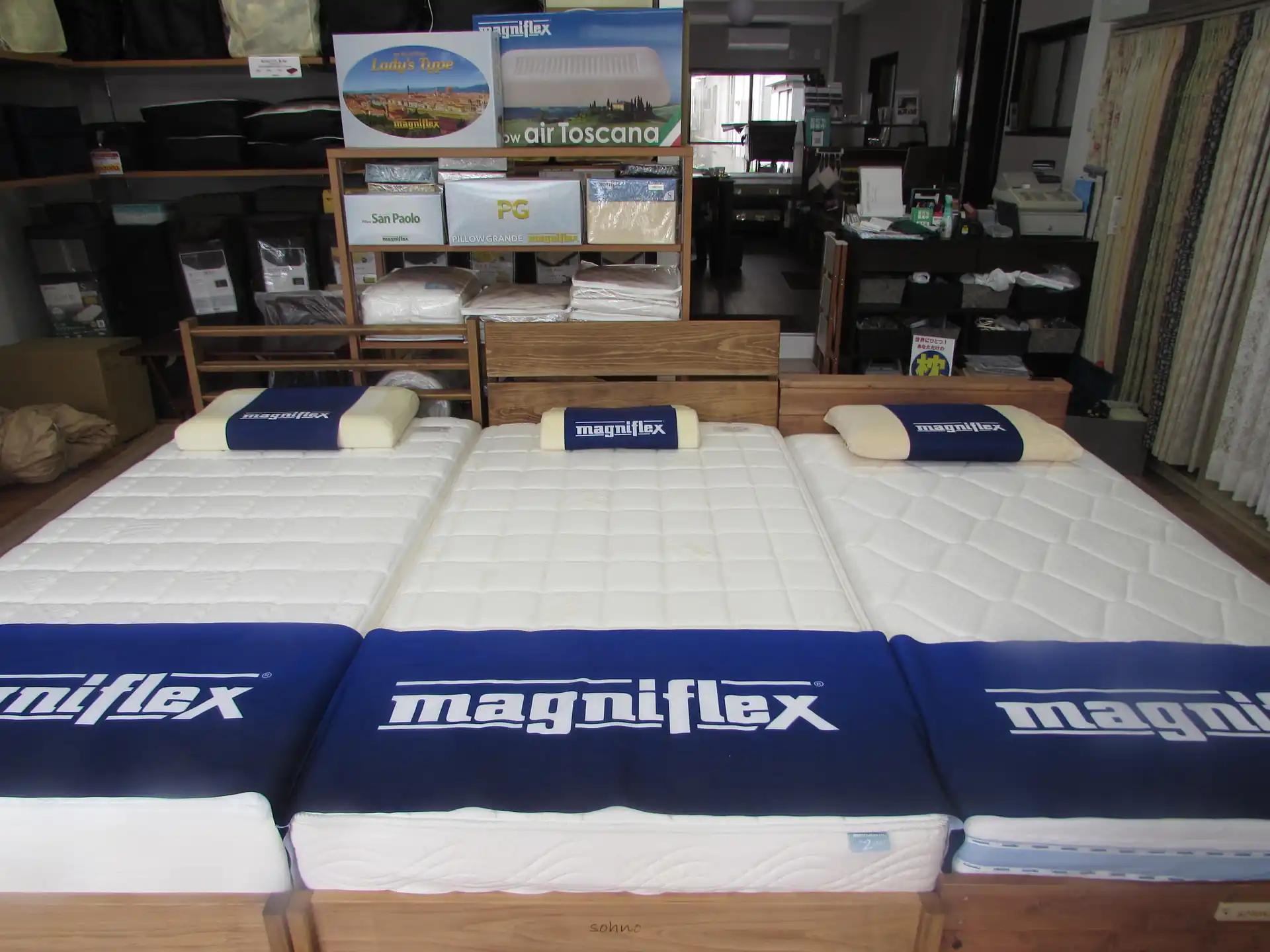 店内にあるお試しベッド