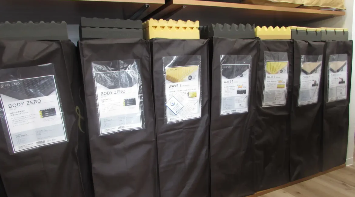 陳列されているマットレス