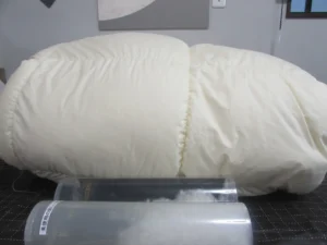 診断後の羽毛布団