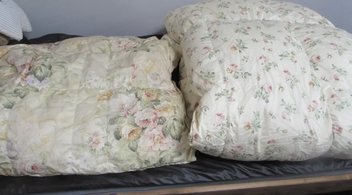 打ち直し前の枕と布団