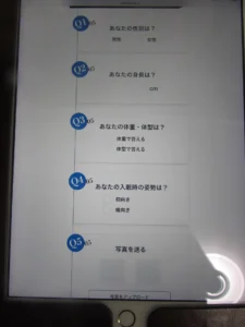 ボディフィッティングシステム画面