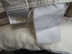 真っ白になった品質表示タグ