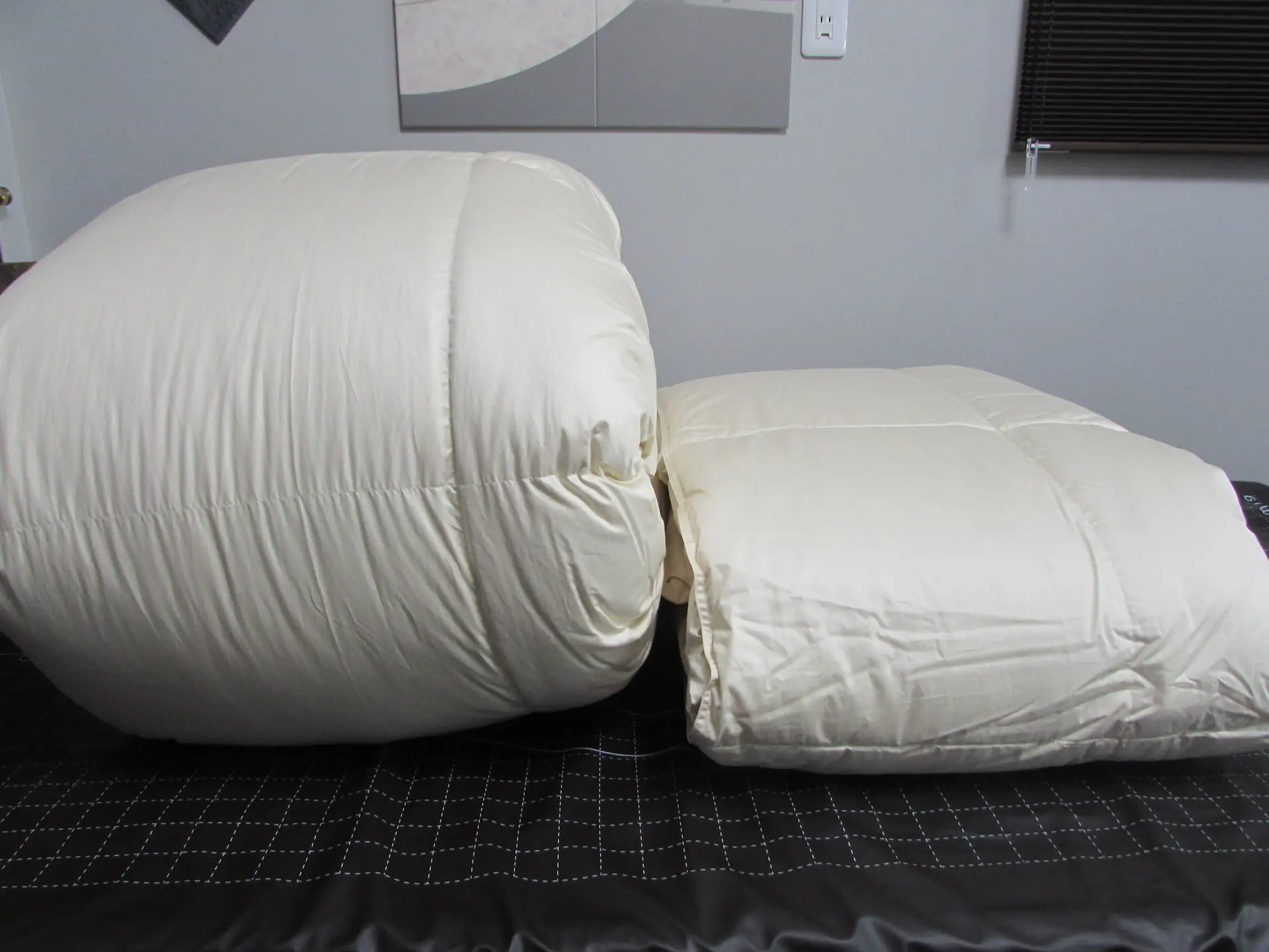 肌掛けと合掛けの羽毛布団